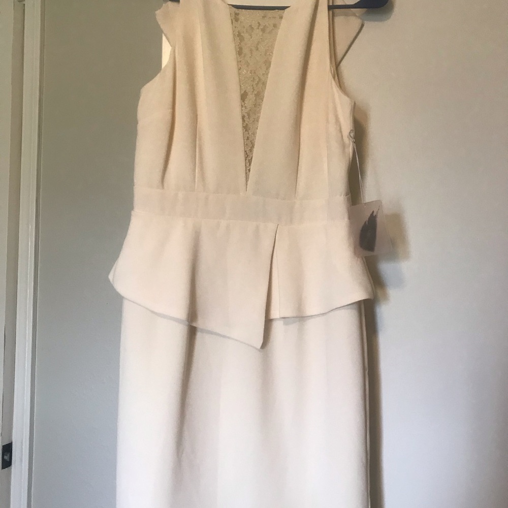 1 piece white suit dress
